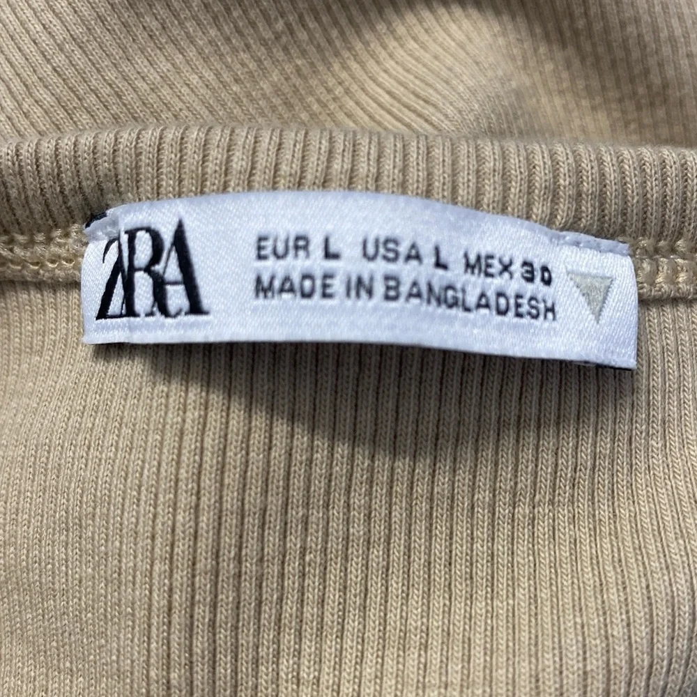 Zara Beige Sleeveless Crop Top Size Large - Picture 11 of 11